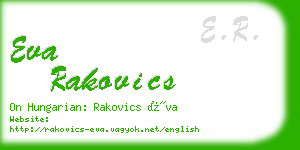 eva rakovics business card